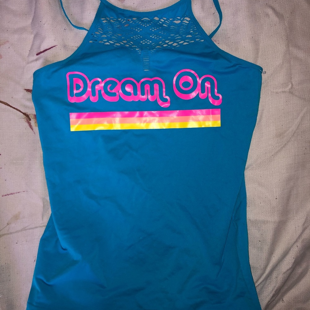 Dream on blue crop shirt